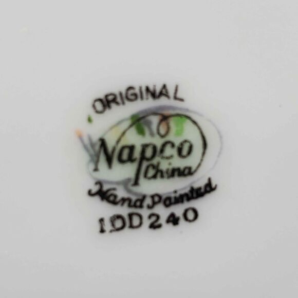 Napco Small Cup and Saucer Yellow Roses Hand Painted Opalescent Vintage - Picture 8 of 10